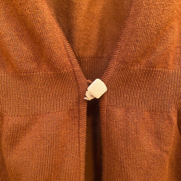 i.e. Brown Cardigan w/ Waist Accents - Picture 3 of 5